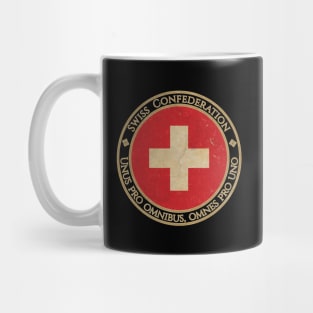 Vintage Switzerland Swiss Confederation Europe European EU Flag Mug